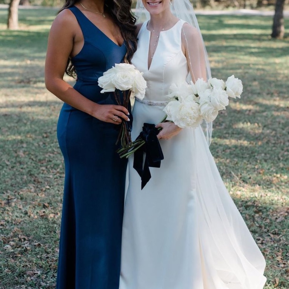 Scuba Crepe Mermaid Dress w/ V-Back-David’s Bridal
